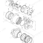 JCB 8052, 8060 exploded view diagram of the planetary gearbox assembly showing gears, bearings, seals, and housing components.