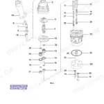 JCB 8055, 8065 exploded view diagram of servo hand controller components for dismantling and assembly.