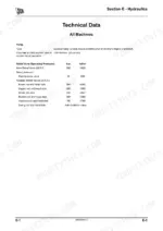 jcb-8055-8065-excavator-service-manual-9803-9890-3-specs-272.webp JCB 8055, 8065 hydraulic technical data table showing pump specifications and relief valve operating pressures.