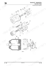 jcb-8056-excavator-service-manual-9803-9296-1-exploded-view-244.webp JCB 8056, ISUZU 4JG1PBW: Exploded view diagram for hydraulic pump dismantling and assembly procedures.