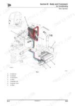 JCB 8085, JCB 8085 air conditioning system diagram showing compressor, condenser, receiver/drier, and evaporator components.