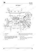 jcb-8250-fastrac-tractor-operator-manual-9801-1541-7-controls-35.webp JCB 8250 Fastrac cab layout diagram showing steering wheel, pedals, and operator controls with numbered index.