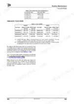 jcb-8280-8310-wheeled-agricultural-tractor-operator-manual-9811-9750-02-specs-292.webp JCB 8280, 8310 maintenance manual page showing tyre size combinations and adjustable track width specification tables.