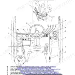 JCB 926, 930, 940, 950 operator station diagram showing component locations for steering, pedals, and controls.