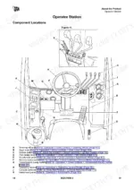 JCB 926, 930, 940, 950 operator station diagram showing component locations for steering, pedals, and controls.