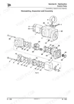 jcb-a-to-series-side-engine-loadalls-service-manual-9803-3630-14-exploded-view-556.webp JCB A series, R series hydraulic double pump exploded view showing dismantling, inspection and assembly components.