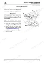 jcb-a-to-series-side-engine-loadalls-service-manual-9803-3630-14-procedures-78.webp JCB A series, R series service manual procedure for undershield removal and replacement with engine compartment diagram.