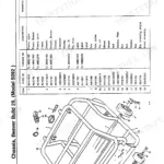 JCB Beaver Mk I, Mk II, MRS power pack exploded view of chassis and wheel components with parts list.