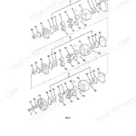 JCB Dumpster HTD5, DUMPSTER exploded view of hydraulic loader pump showing gears, seals, and housing components.