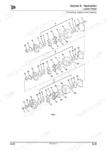 jcb-dumpster-htd5-dumpster-service-manual-9803-9570-4-exploded-view-120.webp JCB Dumpster HTD5, DUMPSTER exploded view of hydraulic loader pump showing gears, seals, and housing components.