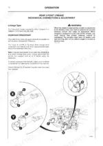 JCB Fastrac 2140 rear 3-point linkage operation, showing implement attachment, latch adjustment, and hook connection points.