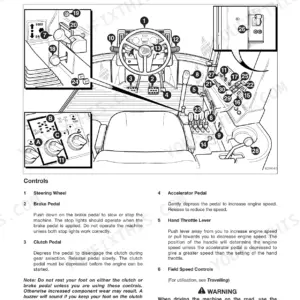 JCB Fastrac 2140 cab layout and controls diagram showing steering wheel, pedals, and levers with numbered identification.