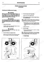 jcb-fastrac-to-1135-tractor-operator-manual-9801-1411-maintenance-93.webp JCB FASTRAC 1115, 1135 engine cooling system maintenance procedure for draining and refilling the coolant.