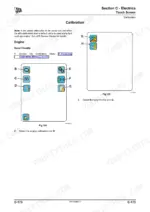 jcb-fastrac-to-7230-tractor-service-manual-9803-8060-3-calibration-358.webp JCB Fastrac 7000 Series calibration procedure for engine hand throttle using touch screen menu icons and diagrams.