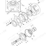 JCB Fastrac 7000 Series exploded view of Wet Master Clutch drum, hub, and internal components for dismantling and assembly.