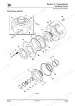 jcb-fastrac-to-7230-tractor-service-manual-9803-8060-3-exploded-view-498.webp JCB Fastrac 7000 Series exploded view of Wet Master Clutch drum, hub, and internal components for dismantling and assembly.