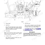 JCB FASTRAC 7170, 7200, 7230, 7270 cab layout diagram showing steering wheel, pedals, and park brake lever controls.