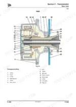 jcb-fastrac-to-8310-agricultural-tractor-service-manual-9813-0350-1-exploded-view-585.webp JCB Fastrac 8280, 8310 exploded view diagram of the rear axle hub assembly with numbered component key.