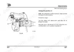 jcb-fm30-lawn-mower-operator-manual-9811-2050-specs-233.webp JCB FM30, JCB FM30 manual page showing procedure to change the twin-flail cutting deck gearbox oil with drain plug diagram.