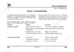 jcb-fm30-lawn-mower-operator-manual-9811-2050-troubleshooting-171.webp JCB FM30, JCB FM30 mower troubleshooting table for excessive vibration and uneven cutting height symptoms.