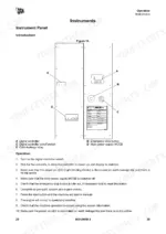 jcb-g20-to-g45s-generator-operator-manual-9831-0650-issue-3-operations-37.webp JCB G20-G45S instrument panel diagram showing digital controller, emergency stop, and MCCB with operating instructions.