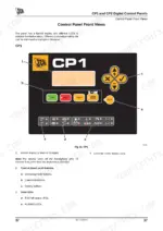 JCB G60RX, G65X, G65QX, G80RX, G90X, G90QX, G100RX, G115X, G115QX CP1 digital control panel front view and button layout.