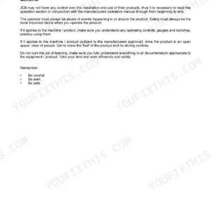 JCB T4F 444 Elec Engine, JCB T4F 448 Elec Engine operation introduction page covering general safety guidelines.