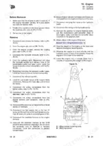 jcb-jcb-to-cyl-engine-service-manual-9806-7050-procedures-73.webp JCB JCB T2/3 Mech Engine 4 Cyl engine removal procedure and lifting diagram showing brackets and lifting equipment.