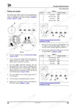 jcb-jcb-to-engine-engine-operator-manual-9811-1650-troubleshooting-65.webp JCB JCB DIESELMAX T3 SE ENGINE, 9811/1650: Valve clearance setting procedure, crankshaft pulley diagrams, and tables.