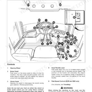 JCB 3170, 3190, 3220, 3170 Plus, 3190 Plus, 3220 Plus cab layout and operator controls diagram.