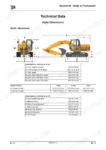 jcb-js115-to-js180-excavator-service-manual-9803-6520-3-specs-144.webp JCB JS115, JS130, JS130LC, JS145, JS160, JS180, JS115 - JS180 static dimensions diagram and technical data tables.
