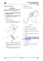 jcb-js115-to-js360-excavator-service-manual-9803-9880-3-procedures-128.webp JCB JS115-JS360 service manual: engine oil and filter change procedure with drain plug and remote filter diagrams.