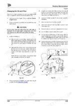 jcb-js120-tracked-excavator-operator-manual-9821-2100-procedures-136.webp JCB JS120 engine oil and filter change procedure with diagrams for sump drain plug and filter installation.