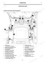 jcb-js130-to-js460-tracked-excavator-operator-manual-9801-6950-controls-18.webp JCB JS130-JS460 operator cab diagram showing numbered locations for joysticks, track controls, and console switches.