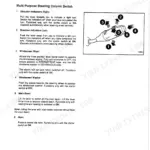 JCB JS130W, JS150W operator manual page showing multi-purpose steering column switch controls and operation diagram.