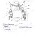 JCB JS130W, JS145W, JS160W, JS175W, JS200W cab layout diagram showing operator controls, joysticks, and console components.