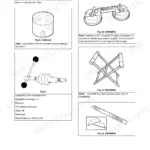 JCB JS175W Auto, JS175W, JS175 Wheeled service manual: Body and framework tools, glass installation, and adhesive tools.