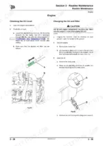 jcb-js200-to-js260-excavator-service-manual-9803-6510-03-procedures-101.webp JCB JS200, JS210, JS220, JS240, JS260 engine oil level check and oil change maintenance procedures with diagrams.