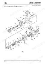jcb-js290-to-auto-excavator-service-manual-9803-9800-4-exploded-view-382.webp JCB JS290 - Tier III Auto, Tier III Auto hydraulic pump and regulator exploded view diagram with numbered parts.