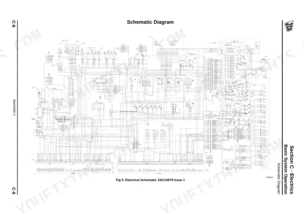 JCB JS290 - Tier III Auto, Tier III Auto electrical schematic diagram 332/J4979 showing system wiring connections.