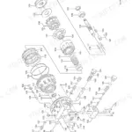JCB JS70, Isuzu 4JB1 PAA-04: Exploded view diagram of the transmission traction motor and reduction gear components.