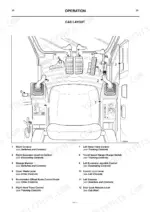 jcb-js70-tracked-excavator-operator-manual-9801-6720-controls-25.webp JCB JS70 cab layout diagram showing operator seat, joysticks, track pedals, and console controls with numbered key.