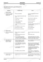 JCB JZ 70 hydraulic system troubleshooting table listing symptoms, possible causes, and actions for pump and circuit faults.