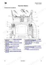 JCB JZ140 [T4i], JZ141 [T4F] operator station diagram showing component locations for joysticks, consoles, and controls.