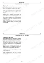 JCB Micro, Micro Plus, JCB Micro Excavator operation manual page detailing procedures for preparing for road travel.