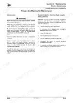 jcb-midi-to-loader-backhoe-loader-service-manual-9803-9400-08-procedures-60.webp JCB Midi CX Backhoe Loader maintenance manual page detailing procedures to safely prepare the machine for maintenance.