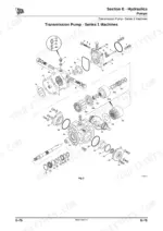 jcb-mini-to-4x4-mini-backhoe-loader-service-manual-9803-9340-8-exploded-view-244.webp JCB Mini CX, Mini CX 4x4, KD 103-10, 403C-11 exploded view diagram of the Series 1 transmission pump hydraulic assembly.
