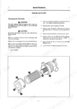 jcb-robot-150-165-skid-steer-loader-operator-manual-9801-4170-exploded-view-61.webp JCB ROBOT 150, 165 maintenance manual page showing engine air filter element replacement procedure and canister diagram.
