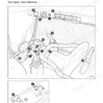 JCB Robot 190, 190HF, 1110, 1110HF cab layout diagram showing servo machine controls, switches, and instruments.