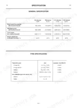 jcb-robot-to-1110hf-skid-steer-loader-operator-manual-specs-101.webp JCB Robot 190, 190HF, 1110, 1110HF general specifications table for operating capacity, weight, and tyre pressure.